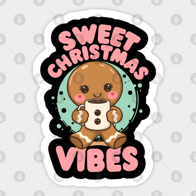 Sweet Christmas Vibes Gingerbread Cocoa Sticker by Ink Lines